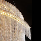 Alisa Luxury Aluminum Chain Tassel Ring Multilayer Chandelier - kimoylights