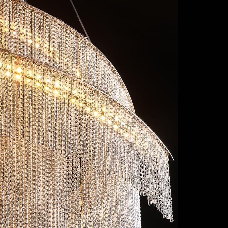 Alisa Luxury Aluminum Chain Tassel Ring Multilayer Chandelier - kimoylights