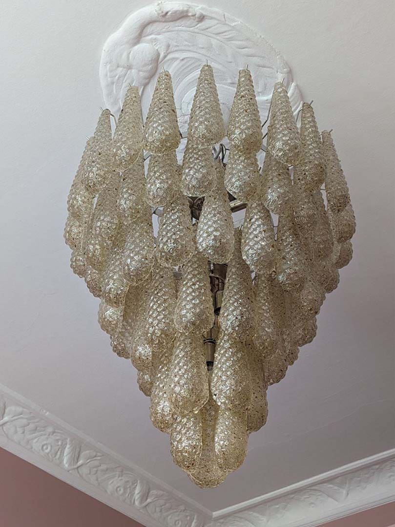 Murano Chandelier 75 Drops Amber