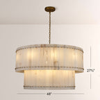 Mara Alabaster Round Tiered Chandelier 48"