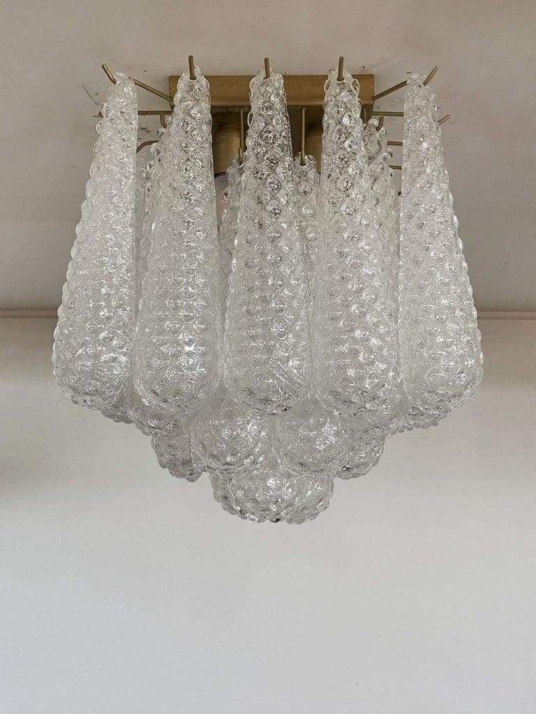 Murano Ceiling lamp 32 Drops Transparent