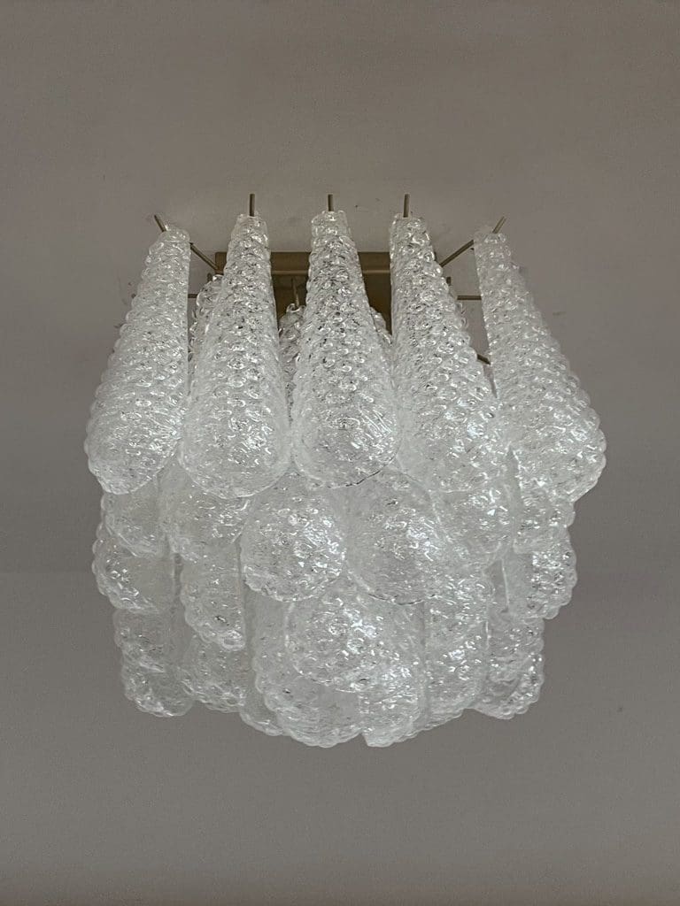 Murano Ceiling lamp 32 Drops Transparent