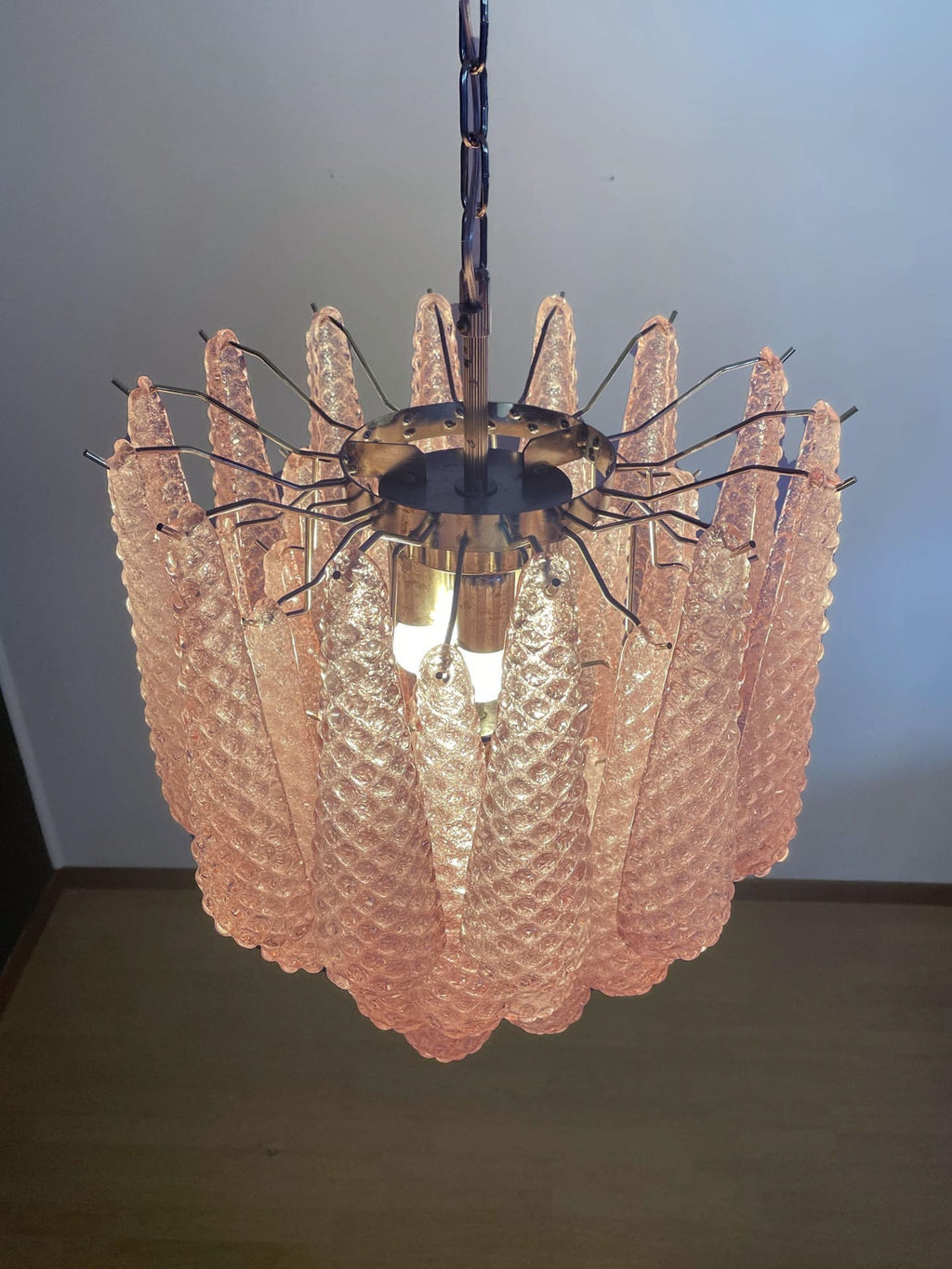 Murano Chandelier 41 Drops Pink