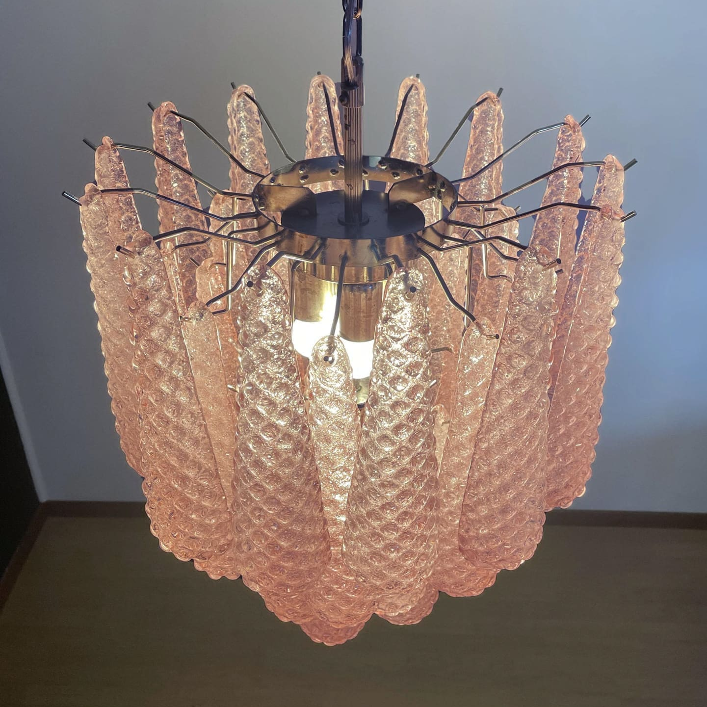 Murano Chandelier 41 Drops Pink