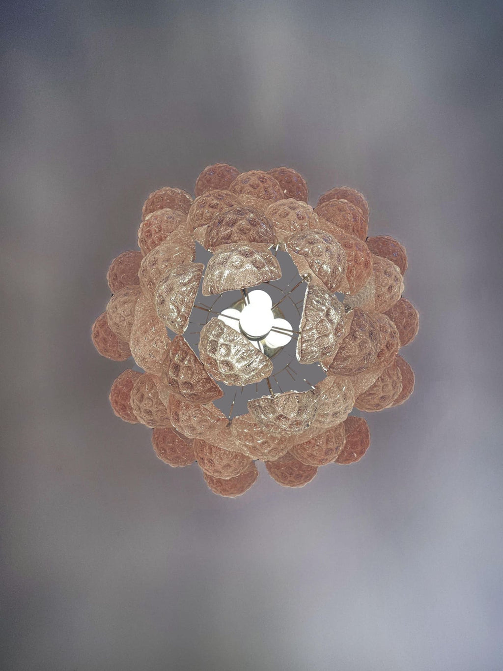 Murano Chandelier 41 Drops Pink