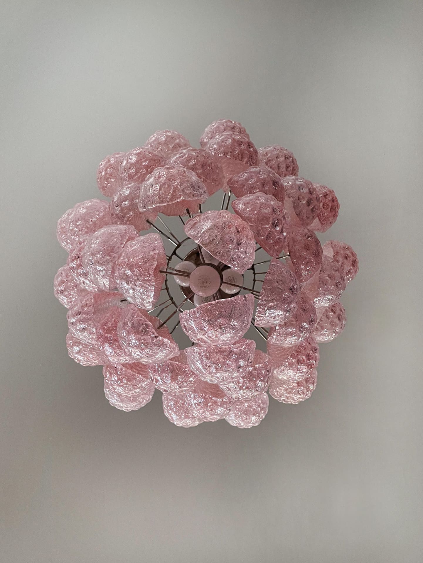 Murano Chandelier 41 Drops Pink