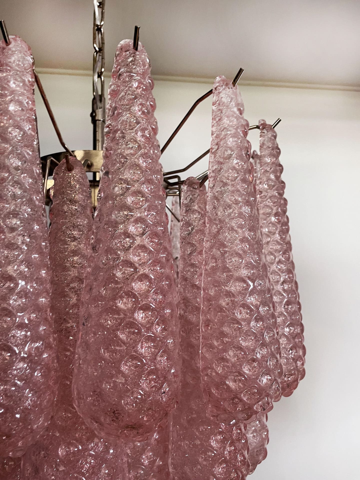 Murano Chandelier 41 Drops Pink
