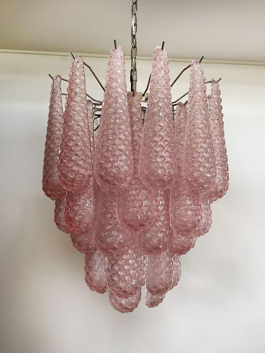 Murano Chandelier 41 Drops Pink