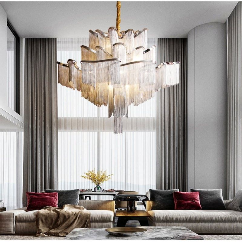 Alisa Luxury Flower Chain Tassel Chandelier- kimoylights