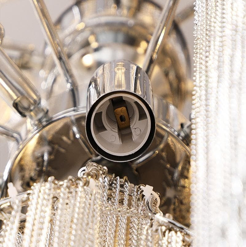 Alisa Luxury Hardware Aluminum Chain Tassel Long Branch Chandelier W35" - kimoylights