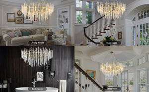 Snow Tree Branch Gold/Silver Chandelier 47''