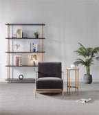 Thaddeus Genuine Brown Leather Accent Chair