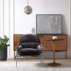 Thaddeus Metal Frame Rattan Long Side Cabinet