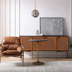 Thaddeus Metal Frame Rattan Long Side Cabinet