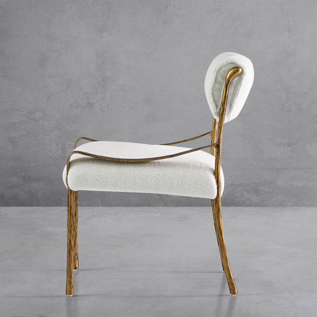 Thaddeus Retro Copper Iron Frame Armless Dining Chair