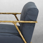 Thaddeus Retro Silver Iron Frame Track Armchair