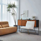 Thaddeus Metal Frame Rattan Long Side Cabinet