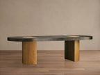 Acacius Dining Table Oxidized Steel Wood Industrial Artisanal Dining