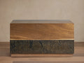 Acacius End Table Oxidized Steel Wood Industrial Artisanal Living