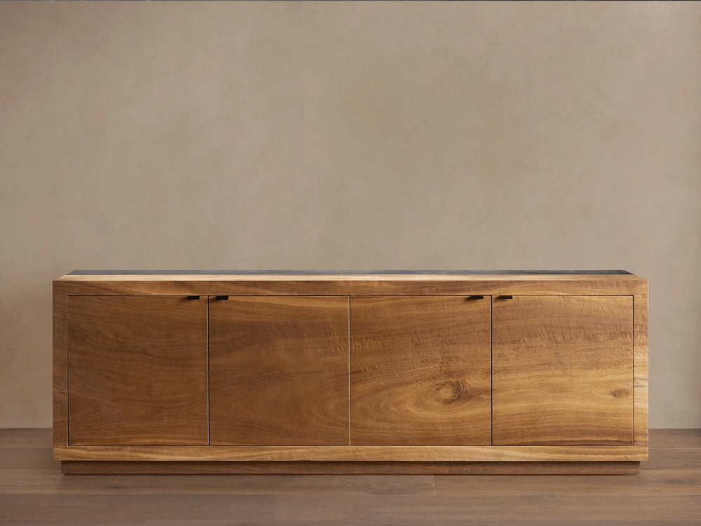 Acacius Industrial Media Console Oxidized Steel Reclaimed Wood Living