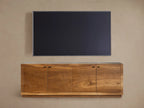 Acacius Industrial Media Console Oxidized Steel Reclaimed Wood Living