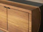 Acacius Industrial Media Console Oxidized Steel Reclaimed Wood Living