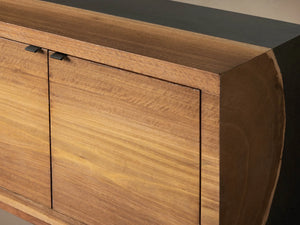 Acacius Industrial Media Console Oxidized Steel Reclaimed Wood Living