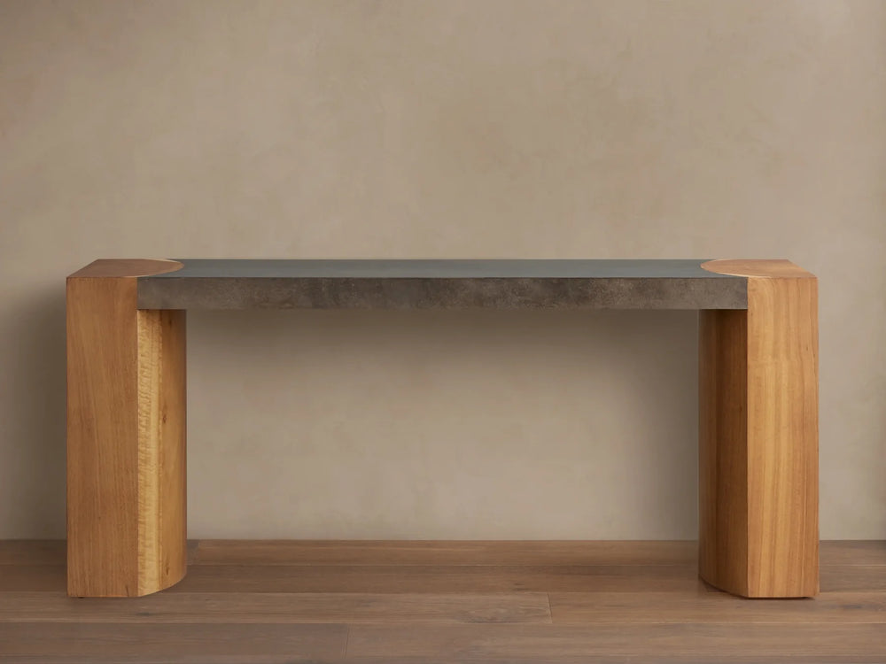 Acacius Steel Wood Console Table Handcrafted Industrial Style Living