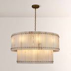 Mara Alabaster Round Tiered Chandelier 60"