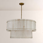 Mara Alabaster Round Tiered Chandelier 60"