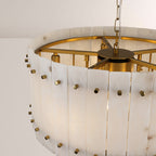 Mara Alabaster Round Tiered Chandelier 22"