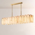 Camelot Alabaster Rectangular Chandelier 72"L