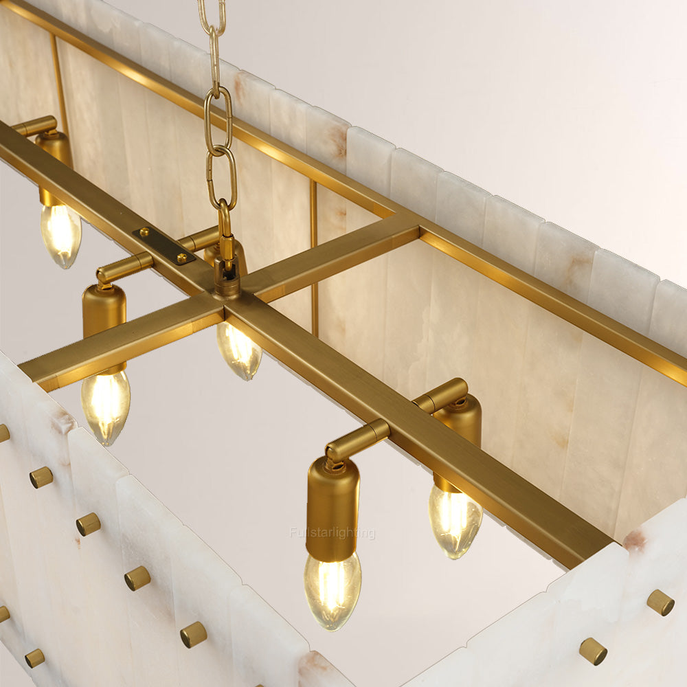 Mara Alabaster Linear Chandelier 54"