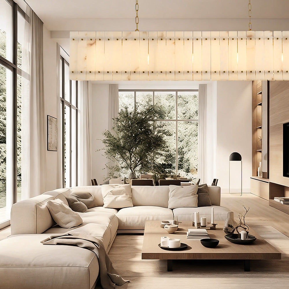 Mara Alabaster Linear Chandelier 72"