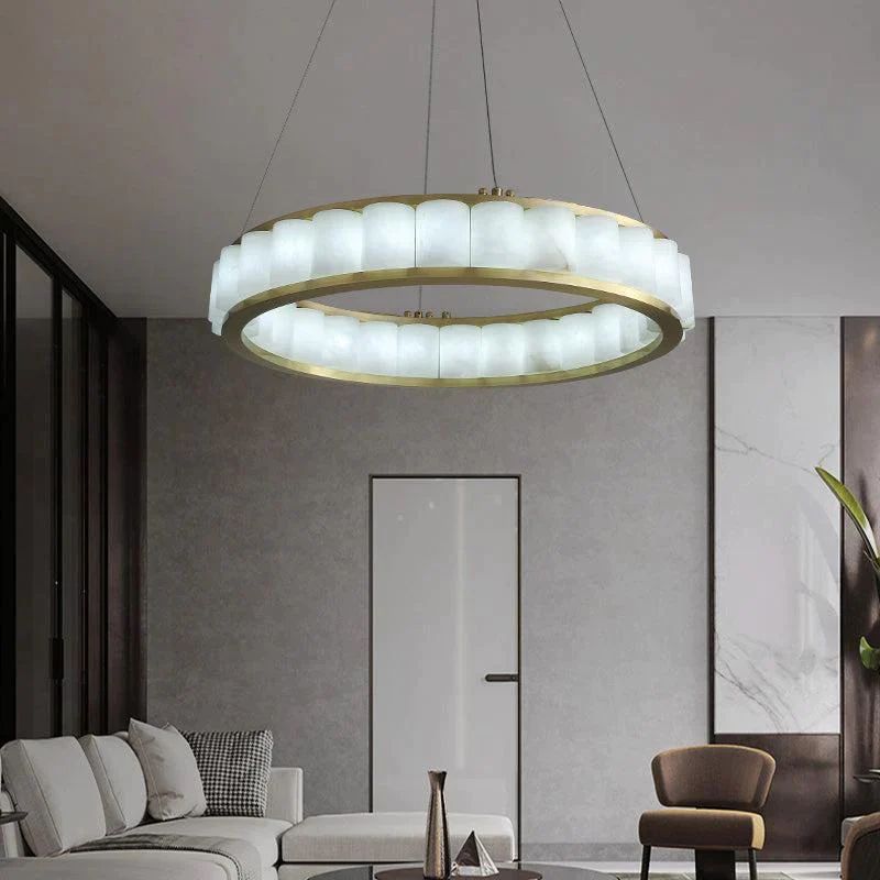 Alabaster Circle Round Chandelier