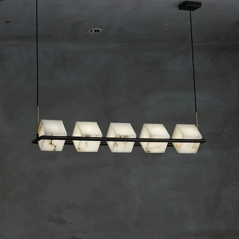 Alabaster Cubic Chandelier