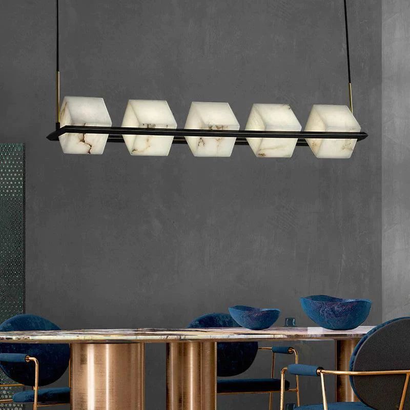 Alabaster Cubic Chandelier