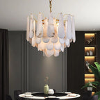Alabaster Feathery Chandelier - kimoylights