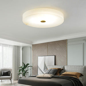 Alabaster Flush Mounted Round Led Chandelier- kimoylights
