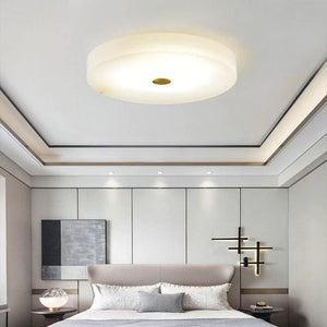 Alabaster Flush Mounted Round Led Chandelier - kimoylights
