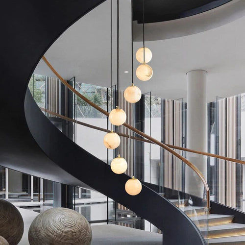 Alabaster Global Wavy Chandelier - kimoylights