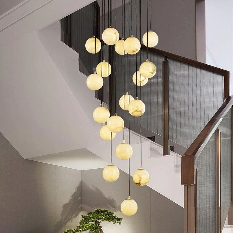 Alabaster Global Wavy Chandelier - kimoylights
