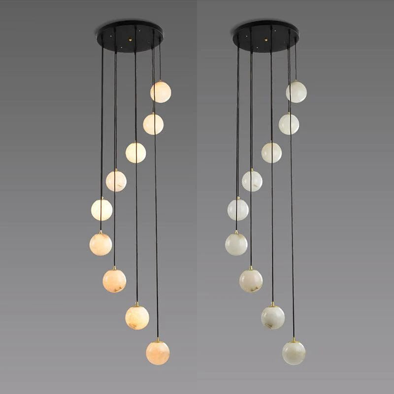 Alabaster Global Wavy Chandelier - kimoylights