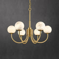 Alabaster Modern Brass Chandelier - kimoylights