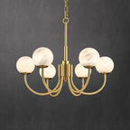 Alabaster Modern Brass Chandelier - kimoylights