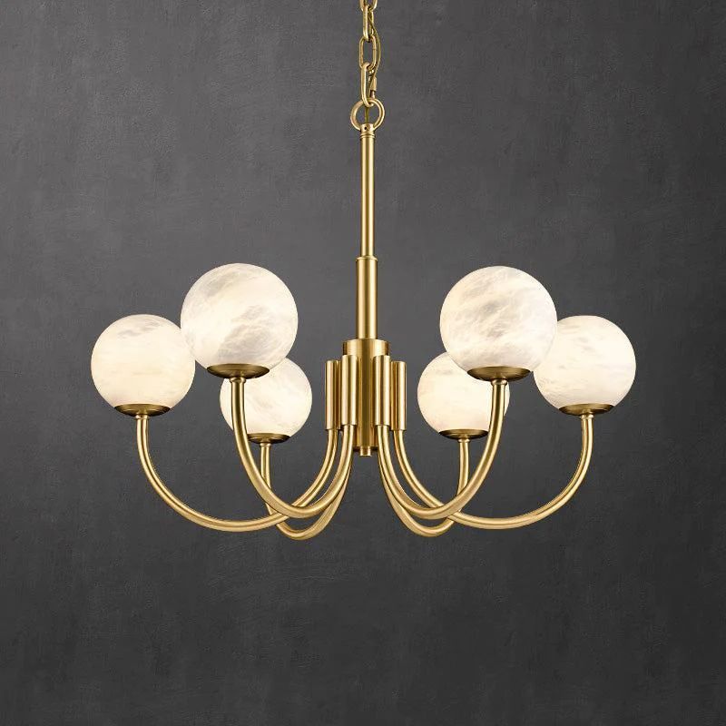 Alabaster Modern Brass Chandelier - kimoylights