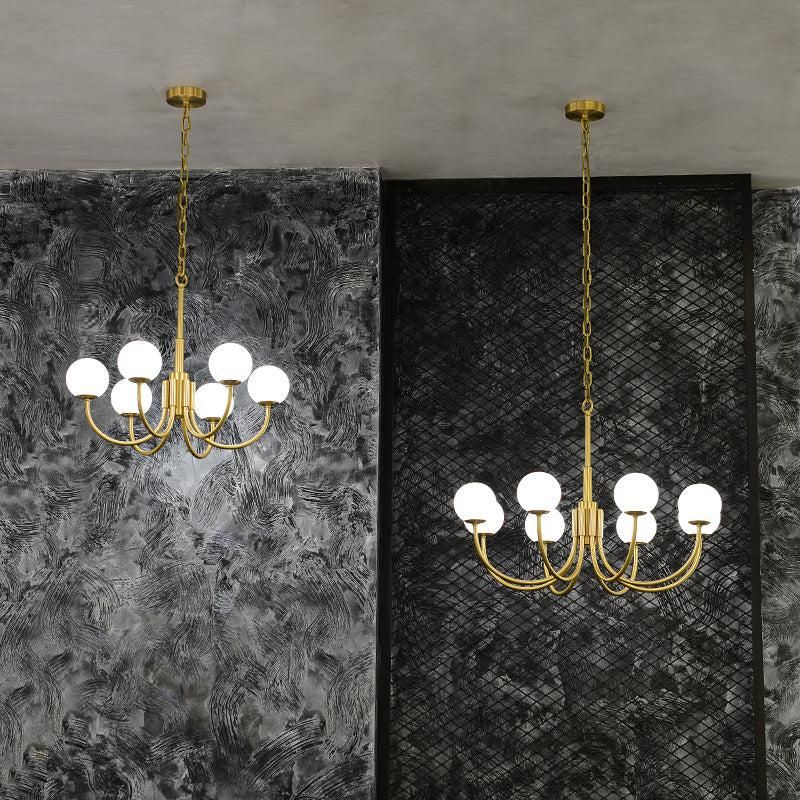 Alabaster Modern Brass Chandelier - kimoylights