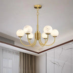 Alabaster Modern Brass Chandelier - kimoylights