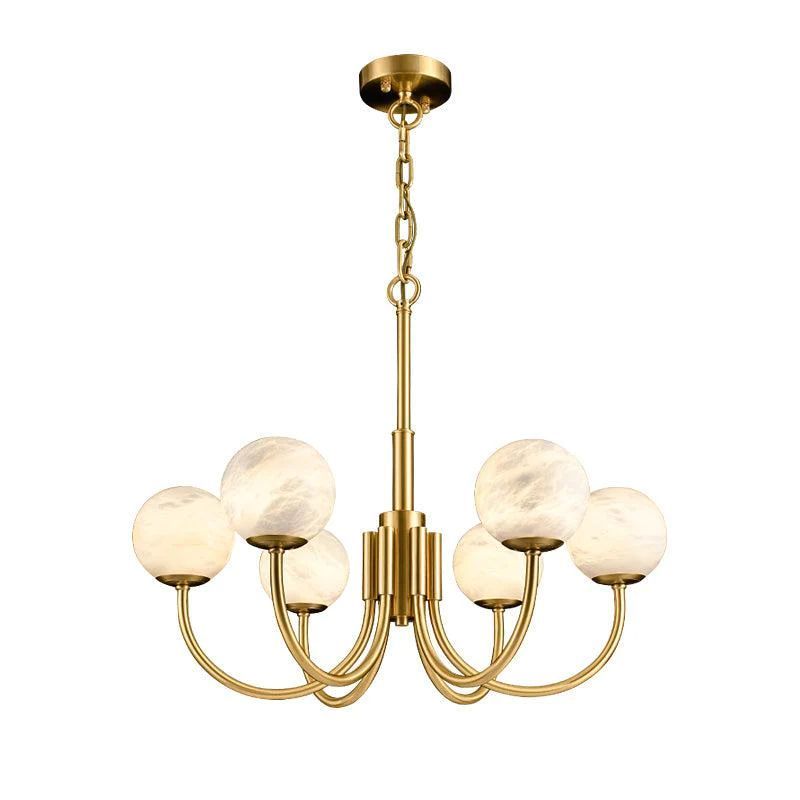 Alabaster Modern Brass Chandelier  - kimoylights