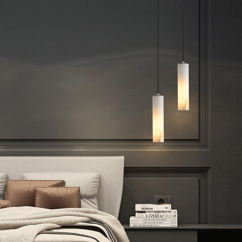 Alabaster Modern Cylindrical Round Chandelier  - kimoylights